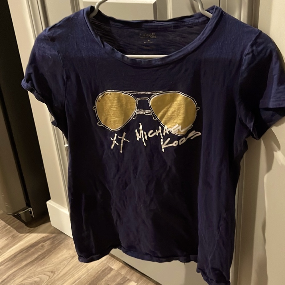 Michael Kors graphic tee shirt size M navy blue color